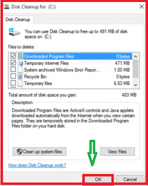 Executing Clean-Up of Disk