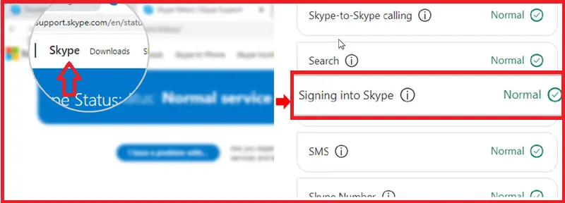 Signing into Skype